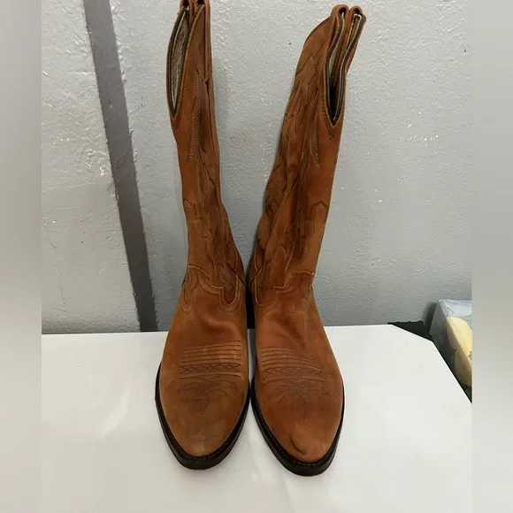 Vintage Dan Post Mens Marlboro Leather Cowboy Western Rancher Boots Size 9.5 - Picture 3 of 8